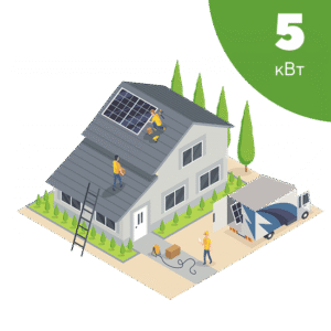 Мережева сонячна електростанція "під ключ" LIGHT на 5 кВт (1 фаза)